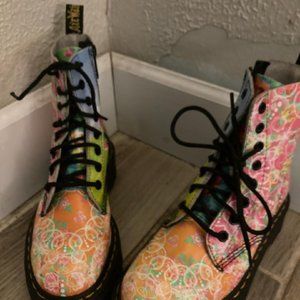 US 5 L, doc martens, flower pink
